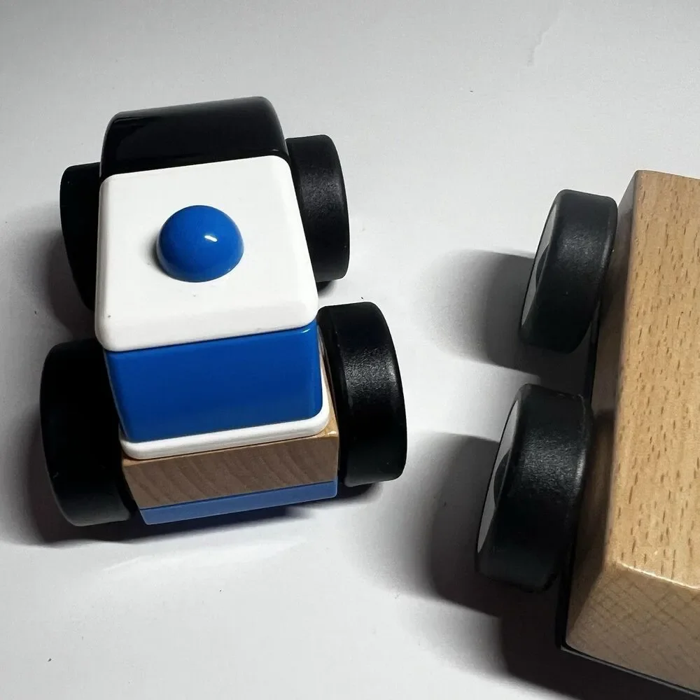 IKEA LILLABO Wooden Toy Cars 3-Piece Vehicle Set Interchangeable Parts USED